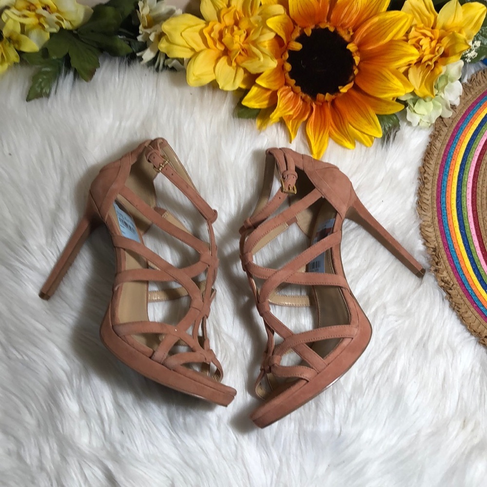 Michael Kors Suede Caged Platform Dress Sandals 9M